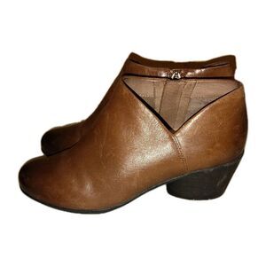 Dansko Michele Tan Leather Ankle Boots Booties Zip Size 40 US 9.5-10